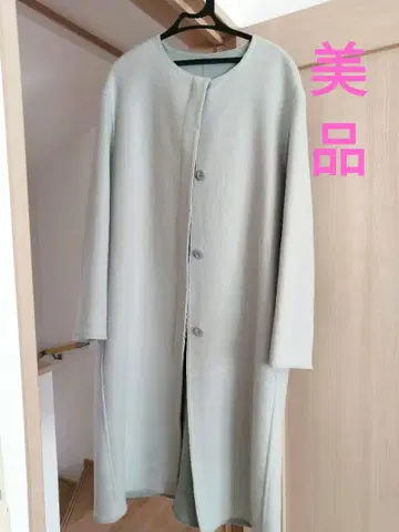 새상품급 유니클로 롱 코트 라이트 그린