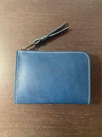 블루 소가죽 지갑 남성용 여성용