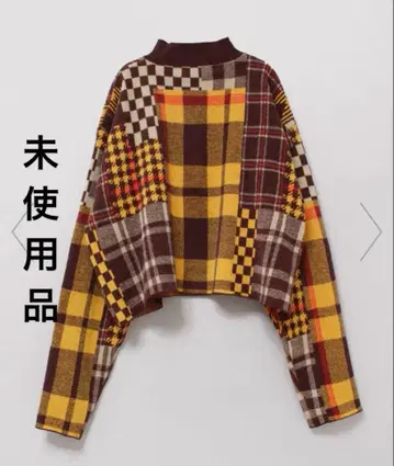 미사용품 RNA 크레이지 체크 몰 풀오버