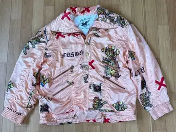 Lily Farouche 빈티지 구제 살몬 핑크 자켓