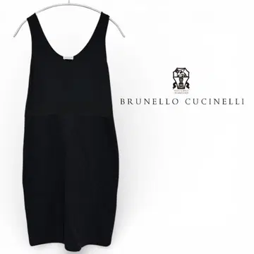BRUNELLO CUCINELLI 실크 혼방 슬리브리스 원피스 정품 L
