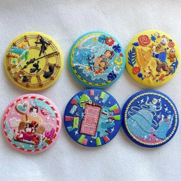 디즈니 자수 캔뱃지 6개 세트