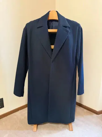 네이비 체스터 코트 2개 버튼