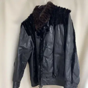 가죽 퍼 자켓 블랙