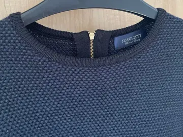 [연말 세일] 저스길리티 네이비 레이스업 니트 뒷지퍼 새상품 사이즈 M