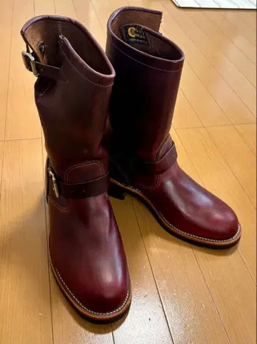 치페와 엔지니어 부츠 브라운 가죽 [새상품급]