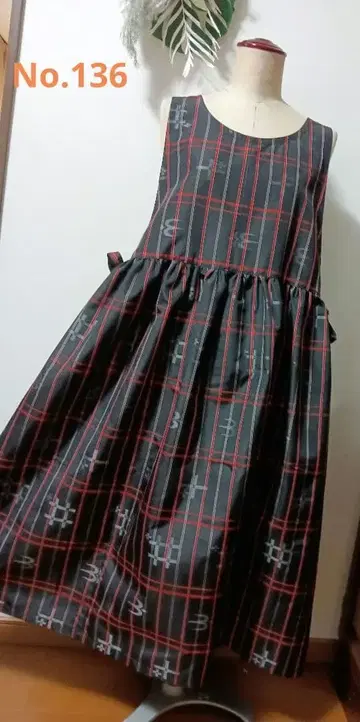 오시마 명주 실크 점퍼 스커트, 에이프런 드레스 원피스 3 way