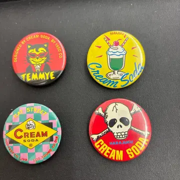 크림 소다 티미 캔 배지 등 4개 세트 80년대 레어 빈티지 상품
