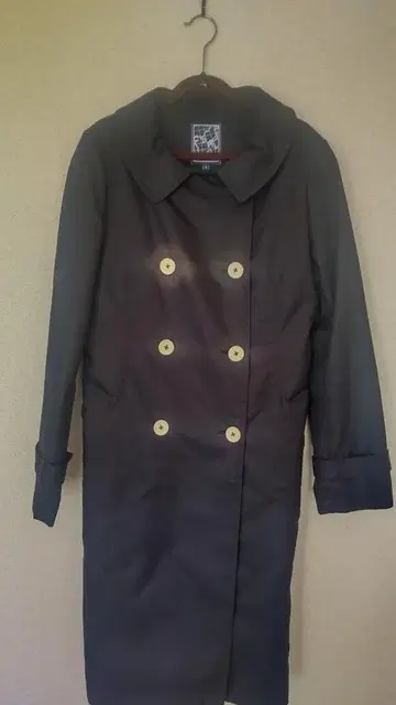 파트 II 둥근 카라 트렌치코트 네이비