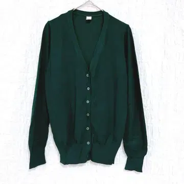 3498 KORMARCH V넥 가디건 겉옷 다크 그린