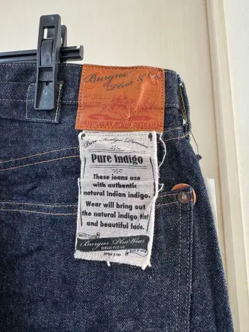 미사용 Burgess 순수 인디고 스트레이트 데님 w38