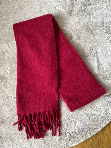 버건디 프린지 머플러