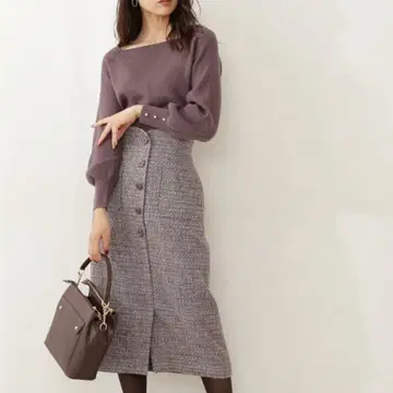 완판템 PROPORTION BODY DRESSING 트위드 타이트 스커트