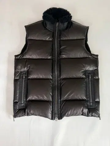 레어 데드스탁 가죽 다운 베스트 무스탕