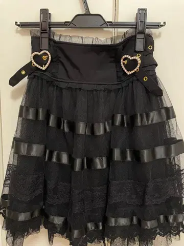 LIZLISA 블랙 프릴 스커트