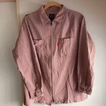 LUCKY STRIKE 체크 무늬 긴팔 셔츠 M 사이즈 집업 자켓