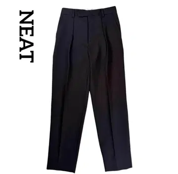 NEAT 니트 울 턱 테이퍼드 팬츠 XS 브라운 one tuck