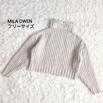 [ 새상품급 ] 미라 오웬 크롭 기장 베이지 스웨터 F