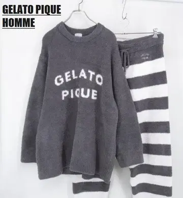 젤라또피케 옴 룸웨어 상하의 세트 L 사이즈 그레이 x 화이트