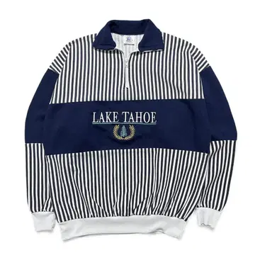 구제 의류 USA제 90S 빈티지 타호 호수 하프 지퍼 맨투맨 보더