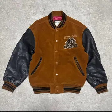 90s 빈티지 마차모 가죽 절개 바시티 자켓