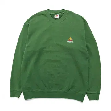 USA 구제 의류 아일랜드 크루넥 맨투맨 트레이닝복 자수 그린