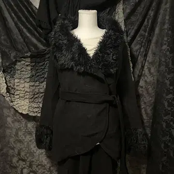 퍼 변형 랩 코트 고딕 v 시크 스타일 archive