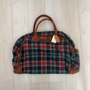 Felisi 페리지 체크 무늬 천연 가죽 보스턴 백 09/45-DI01