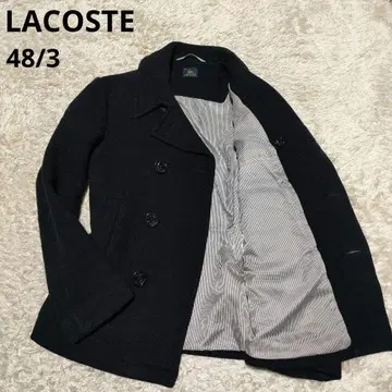 LACOSTE 울 피코트 악어 로고 플레이트 48/M 네이비