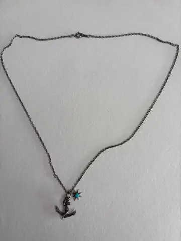 희귀 레어 닻 터콰이즈 목걸이 마린 실버925