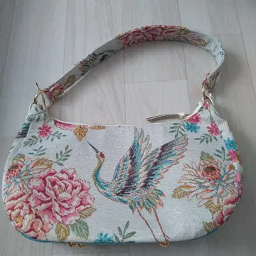 꽃과 학 자수 숄더백