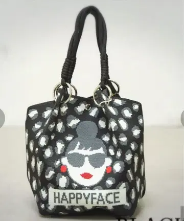 HAPPYFACE 레오파드 무늬 토트백 블랙