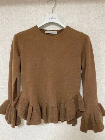 에스트네이션 프릴 페플럼 니트 브라운 38