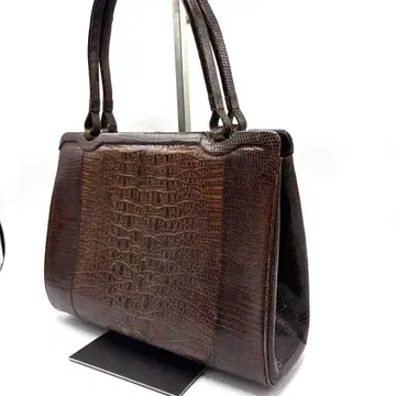 빈티지 핸드백 다크 브라운 고급 가죽