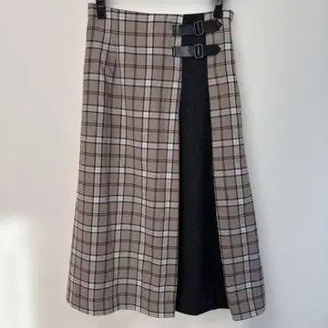 ROPE PICNIC 체크 무늬 롱 스커트 버클 포함