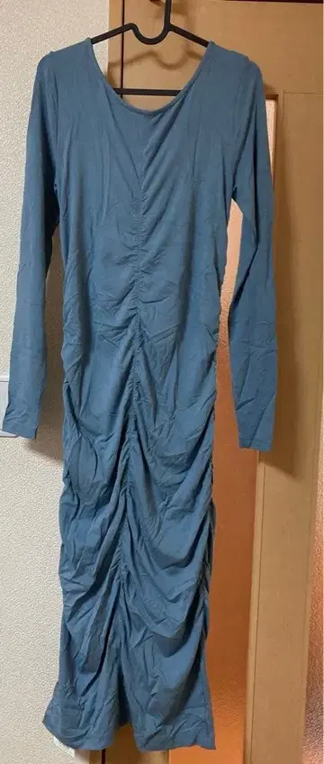 블루 롱 슬리브 원피스 프리 사이즈