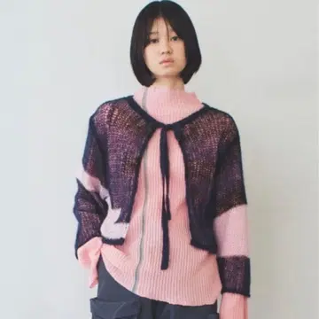 미사용 새상품 soduk patchwork knit cardigan
