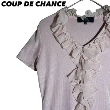 티셔츠 쿠 드 샹스 티셔츠 핑크 M 사이즈 여성용 티셔츠