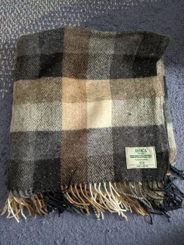 AVOCA 체크 무늬 울 스톨 아일랜드 무릎담요 머플러 대형