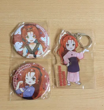 온천 소녀 미야하마 니카 아크릴 키링 & 캔뱃지 세트