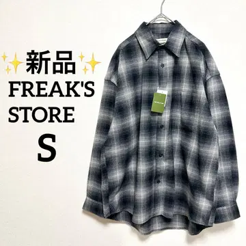 새상품 프릭스스토어 옴브레 체크 릴랙스 핏 플란넬 셔츠 블랙 S