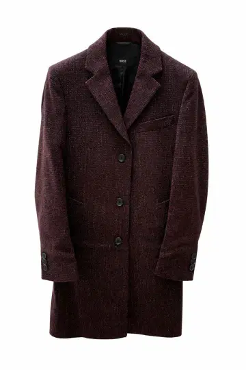 새상품급 HUGO BOSS 울 체스터 코트 44 버건디
