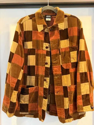 코듀로이 체크 무늬 자켓