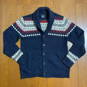 COMME CA COMMUNE 네이티브 무늬 니트 가디건