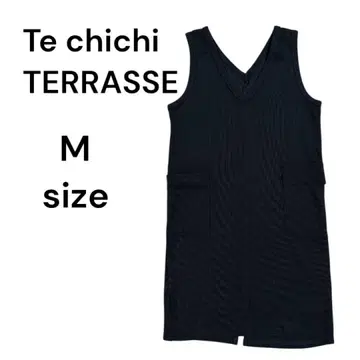 테치치 테라스 V넥 오버롤 스커트 원피스 블랙 여성용 M