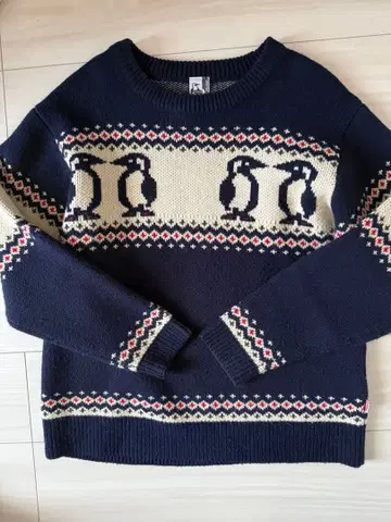 CHUMS 펭귄 패턴 니트 스웨터 L