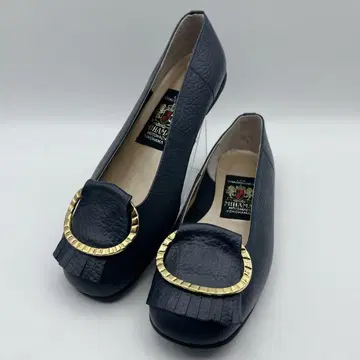 컨디션 최상 스테디셀러 미하마 커터슈즈 플랫슈즈 네이비 23.5