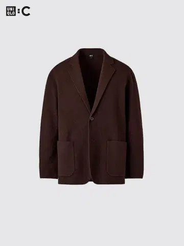 유니클로C 니트 자켓 다크 브라운