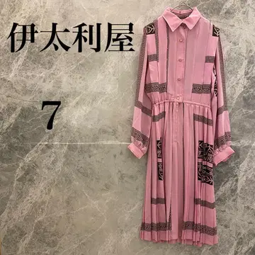 [ 새상품급 ] 이타리야 여성용 원피스 7 핑크 플리츠 카라 부착 화려함
