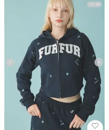 25AW [ 미사용 새상품 ] FUR FUR 플라워 자수 집업 후디